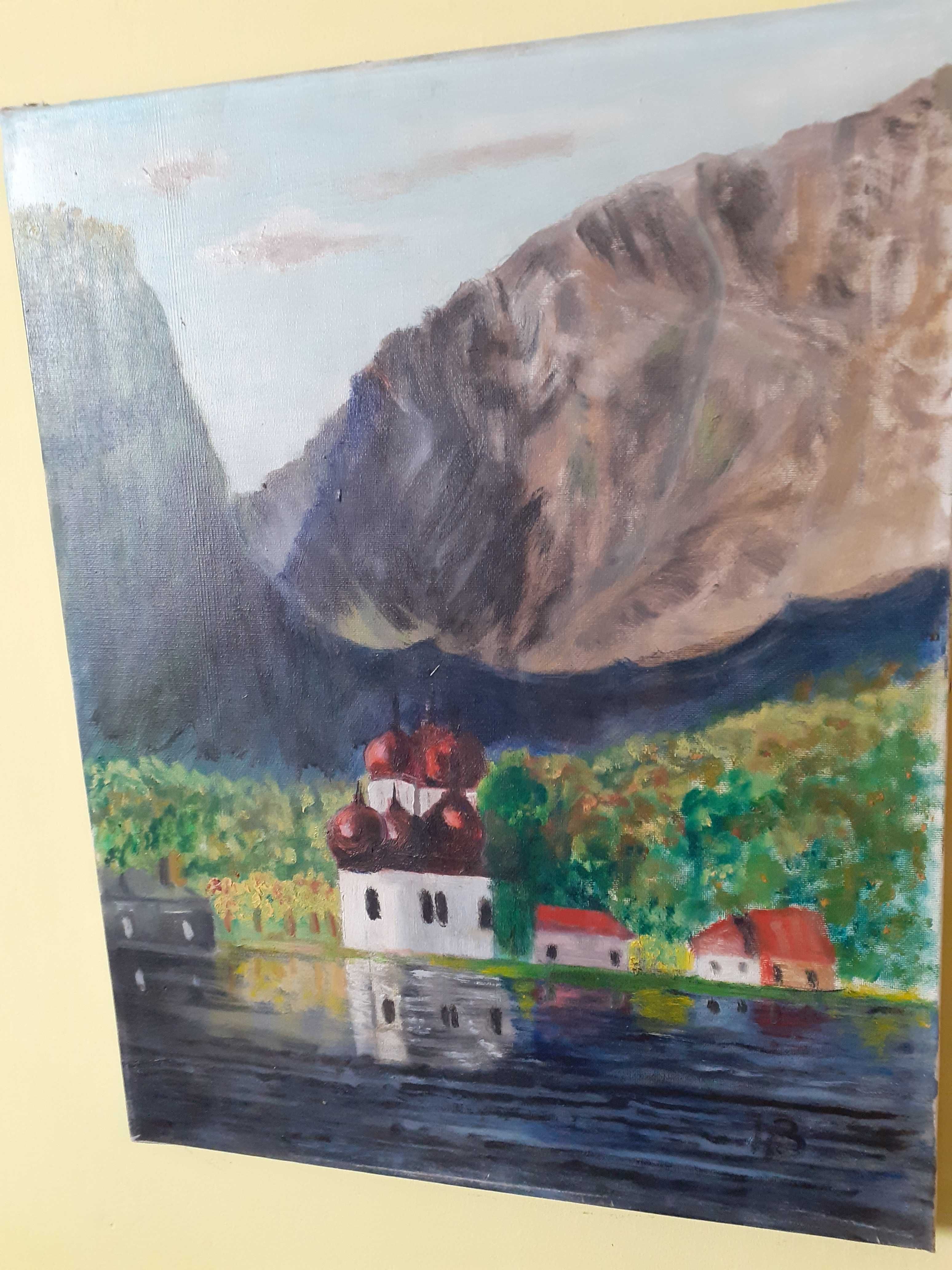 Obraz Kościół św. Bartłomieja nad Konigssee-góry jezioro.