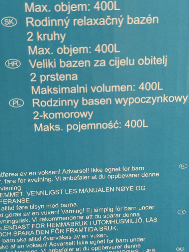 Basen rodzinny pojemność 400l