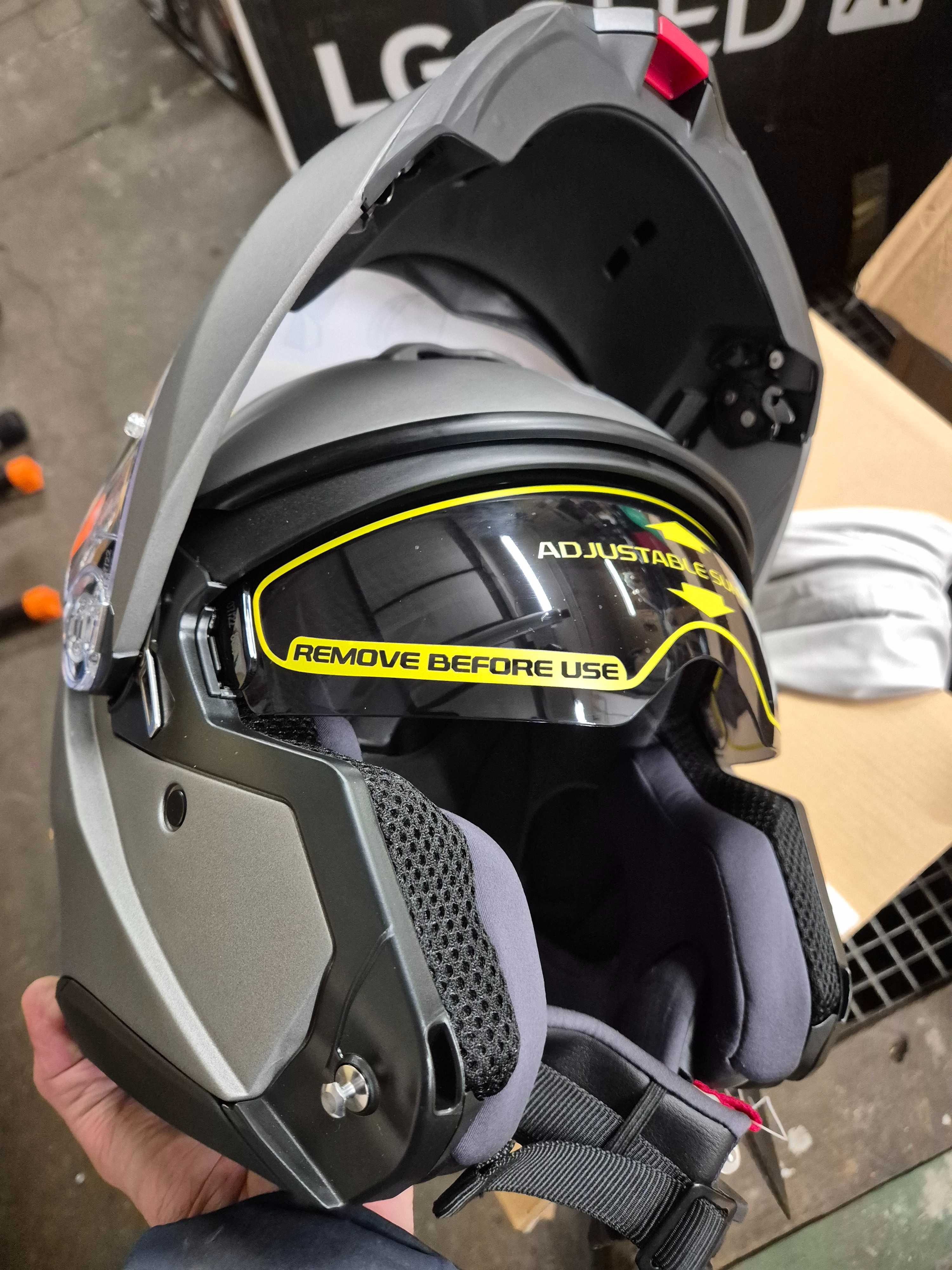 Kask motocyklowy AGV Tourmodular XL 60-61cm szary mat szczękowy