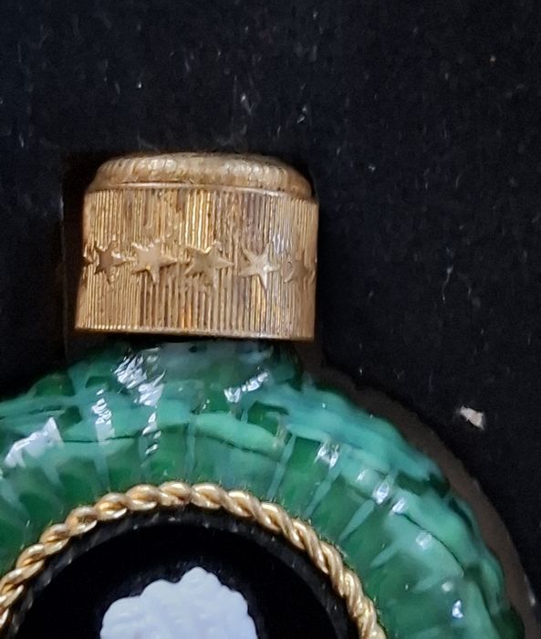 Perfumetka szkło malachitowe Schlevogt Curt Art deco