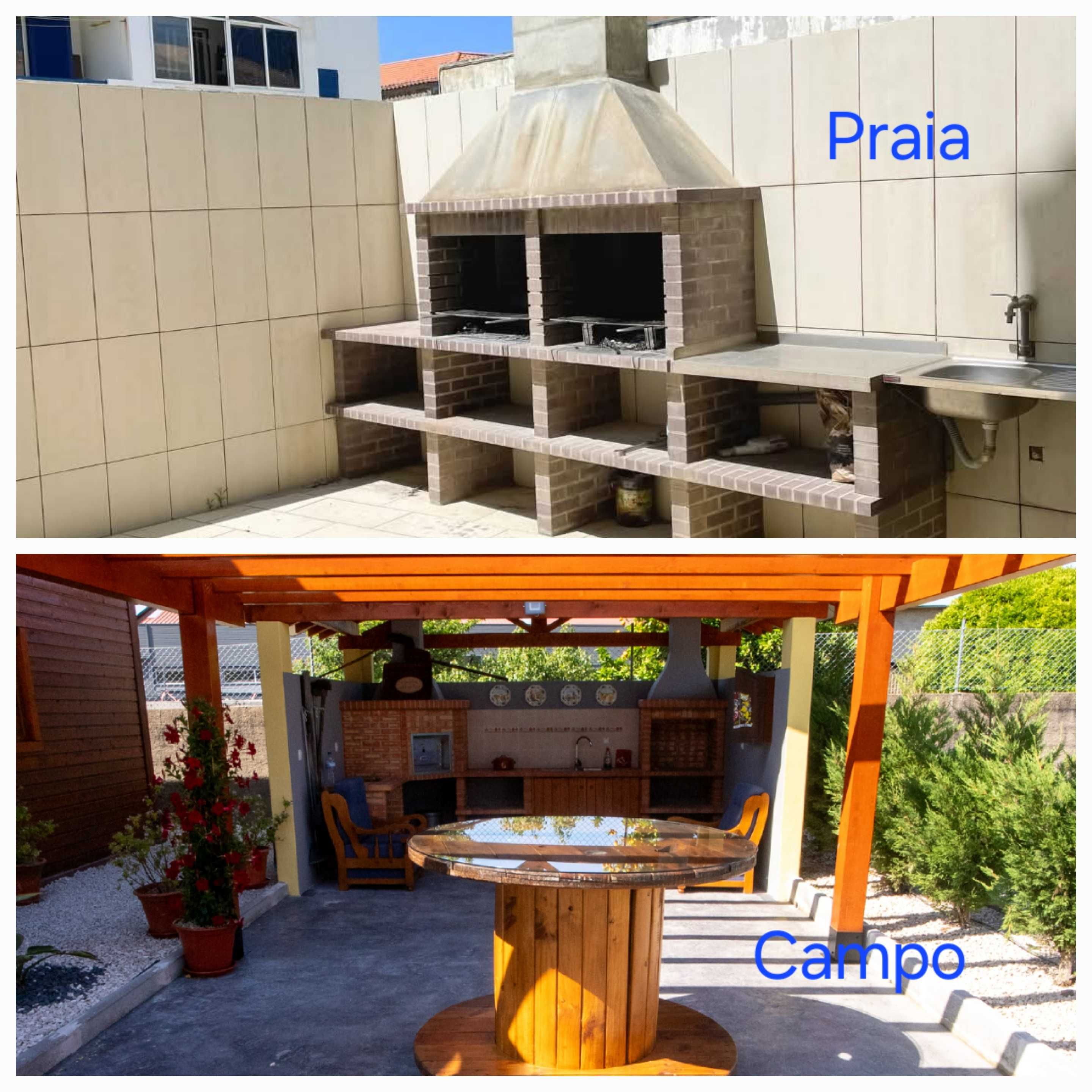 T2 Vista mar ou  Campo com piscina privada a 7 min de carro da Praia