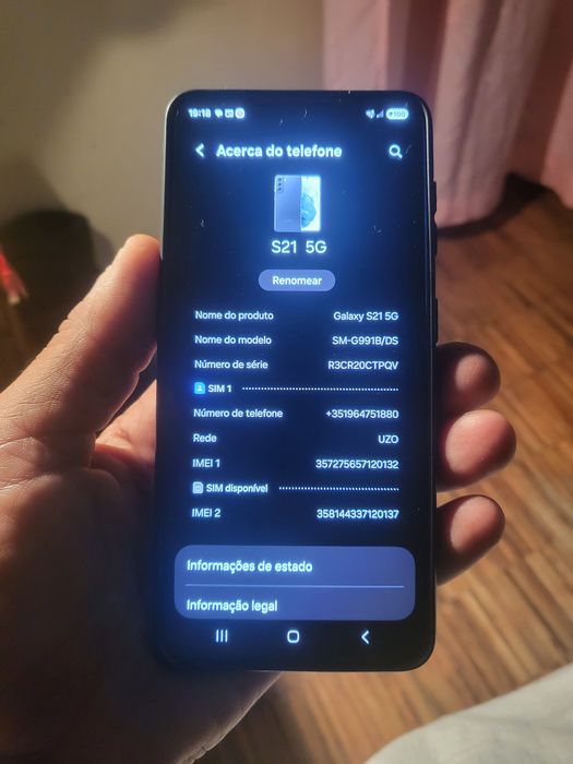 Tenho para venda este telemovel samsung s 21  5gb