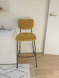 Zuiver krzesło barowe skandynawksie musztardowo-żółte nowe