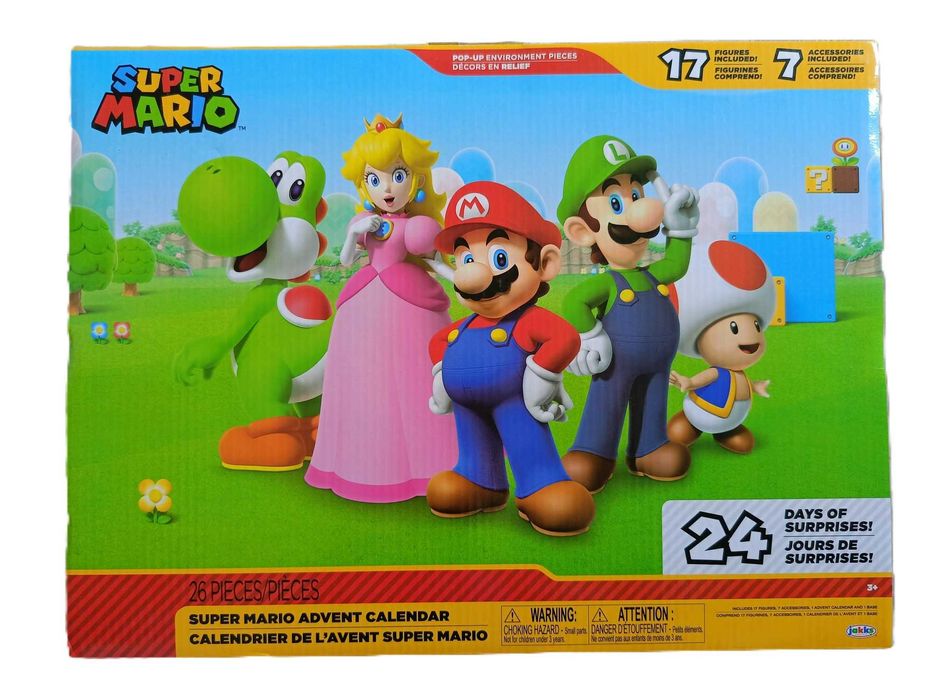 NOWY Kalendarz Adwentowy SUPER MARIO - Plansza 17 figureK 7 akcesoriów