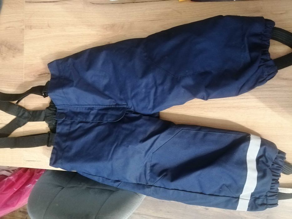 Spodnie zimowe narciarskie chłopięce 92 kurtka buty zestaw