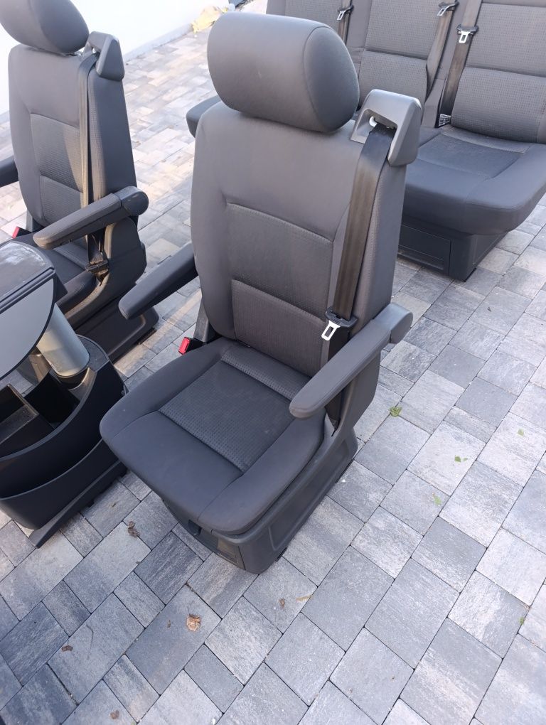 Komplet foteli multivan obrotowe VW T5 T6 fotele przód 2 rząd kanapa
