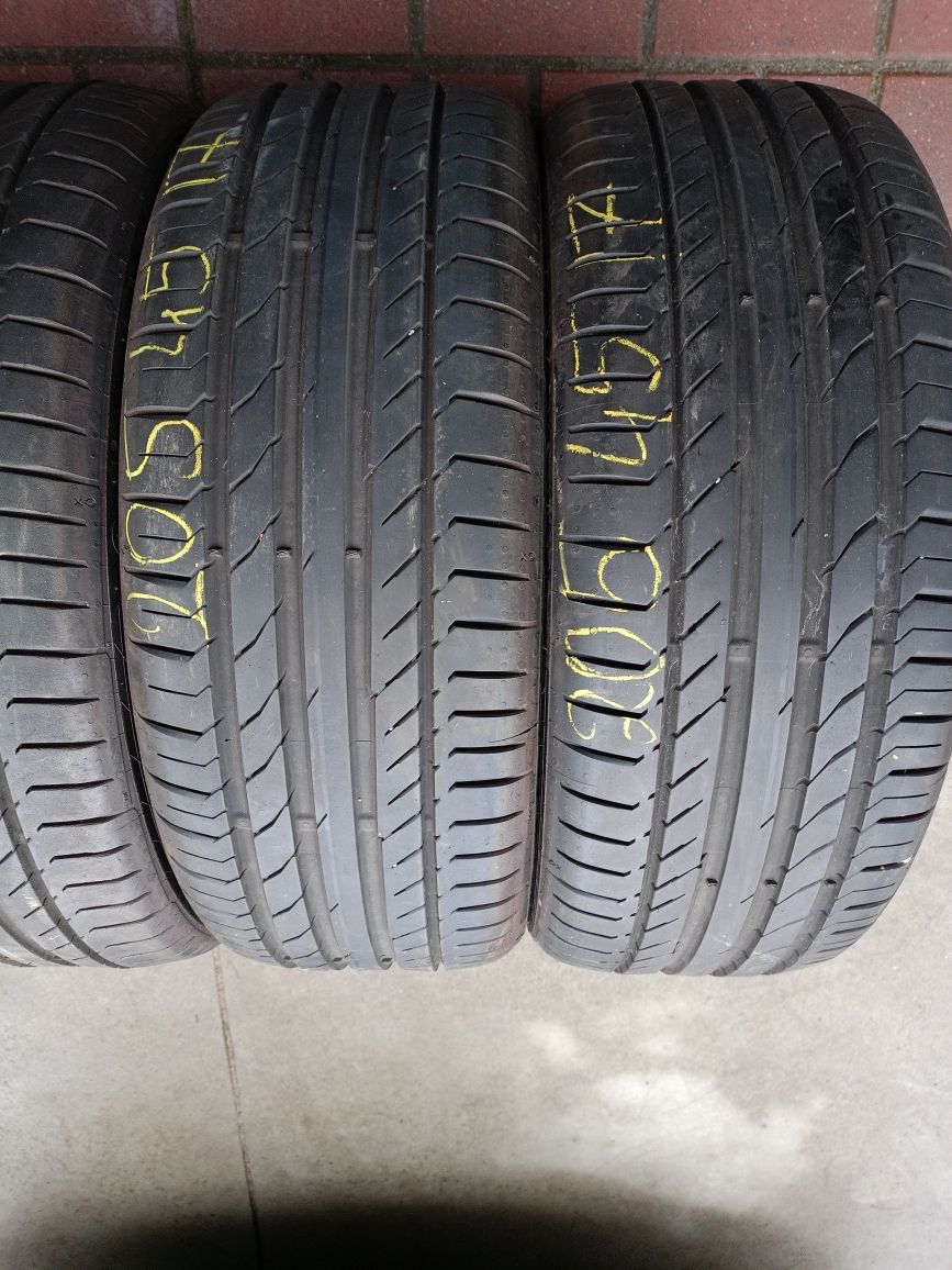 Opony letnie 205/45r17 Continental 6mm 450zl 4szt