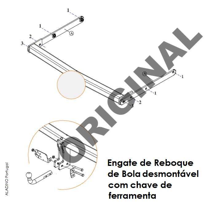 Engate de Reboque Homologado com Ficha Técnica ( para inspeção )