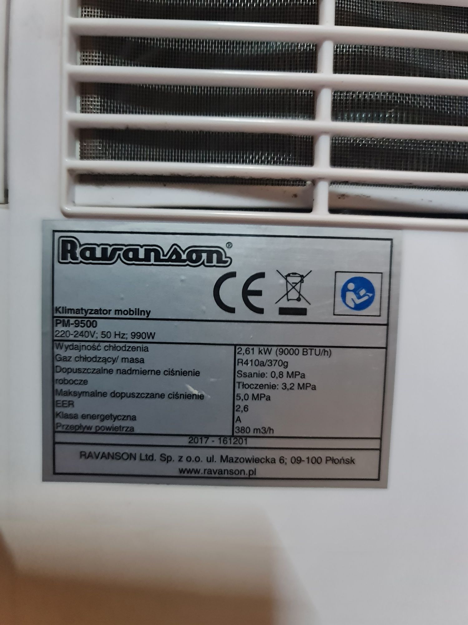 Klimatyzator przenośny Ravanson PM-9500