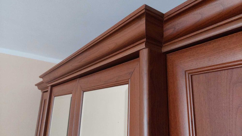 Szafa sześciodrzwiowa Kent z lustrem i szufladami kasztan BRW