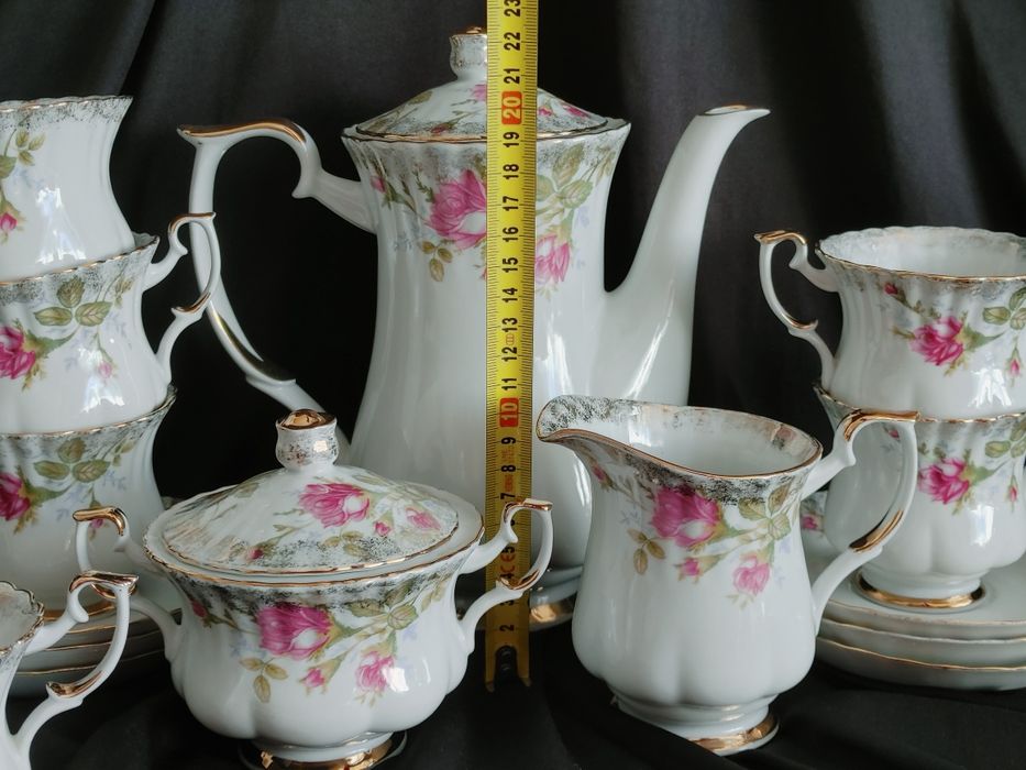 Serwis kawowy Chodzież IWONA do kawy herbaty złota róża prl retro