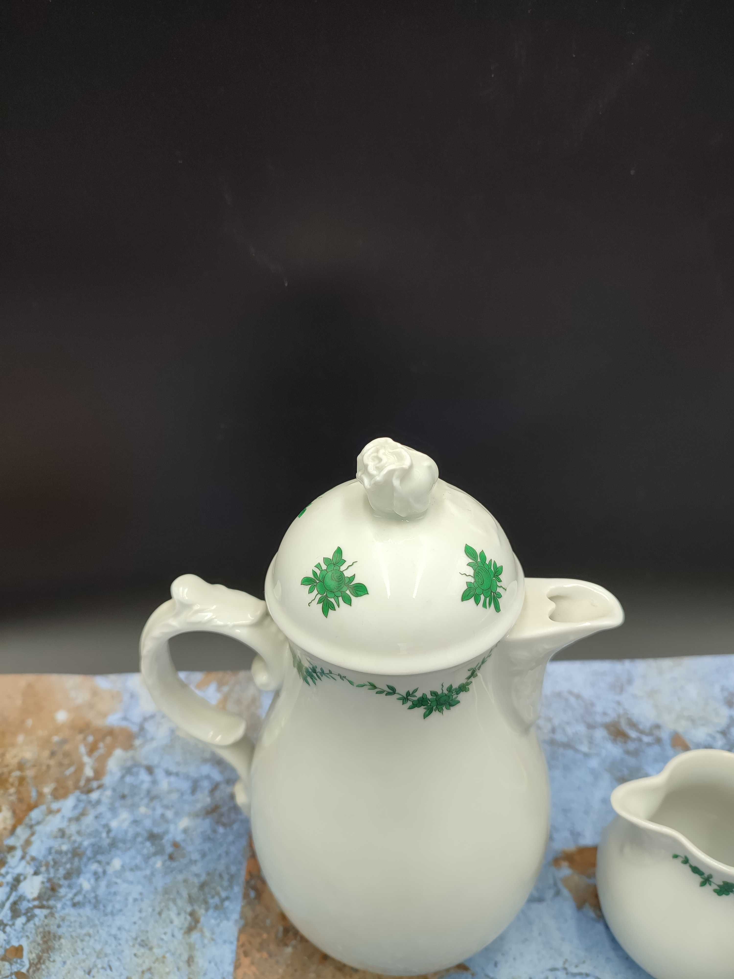 Porcelanowy dzbanek Fustenberg - róża + mlecznik - design 2676