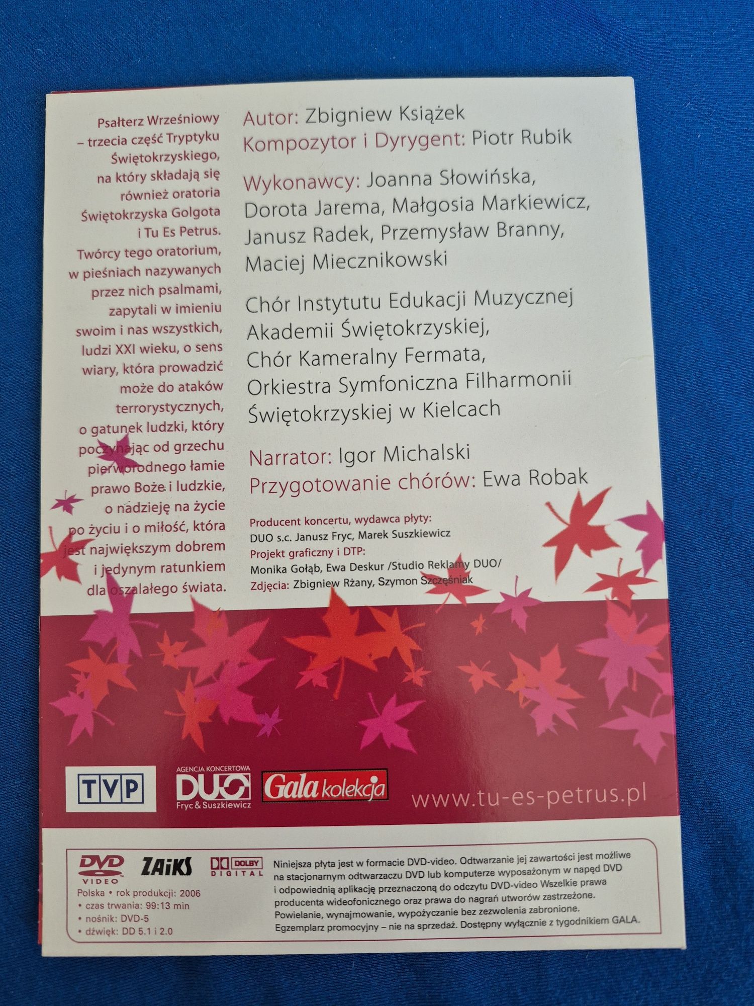 Psałterz wrześniowy Zbigniew Książek Piotr Rubik DVD