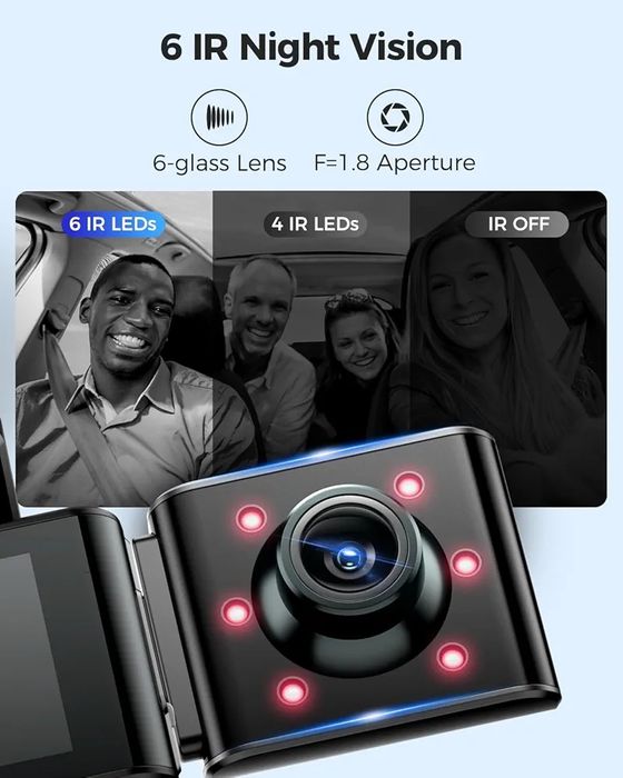 AZDOME M550 Pro 5G WiFi 3 canais Dash Cam Built-in GPS, 4K Dual Dash C