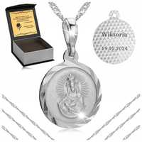 Srebrny Naszyjnik Medalik 925 Prezent Dla Dziewczynki Na Bierzmowanie