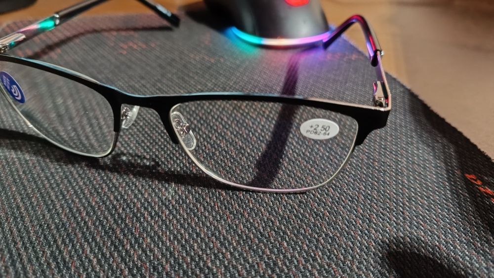 Очки для зрения новые Blue Blocker в металлической оправе +2,5