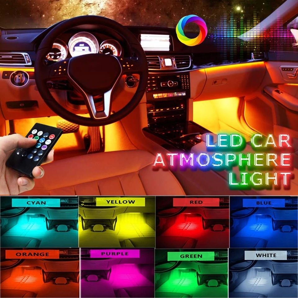 Barras luz led RGB para interior carro