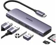 HUB ADAPTER USB-C HDMI 4K PD 3xUSB 3,0 czytnik kart SD/TF [2148]