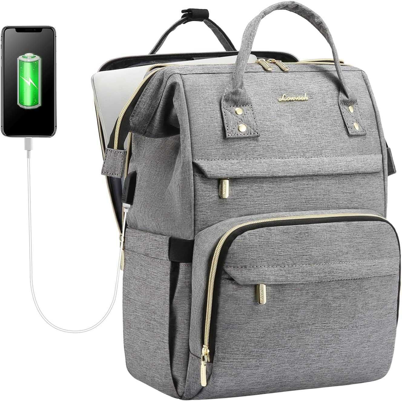 LOVEVOOK Plecak szkolny, na laptop,USB, wodoszczelny,biznesowy, podróż