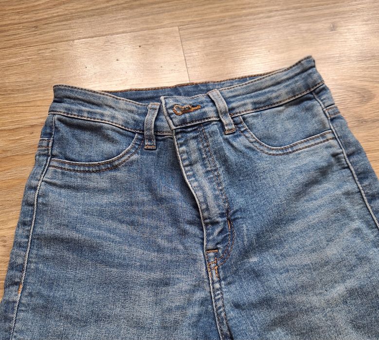 Skinny jeansy H&M wysoki stan 34 dekatyzowane slim rurki