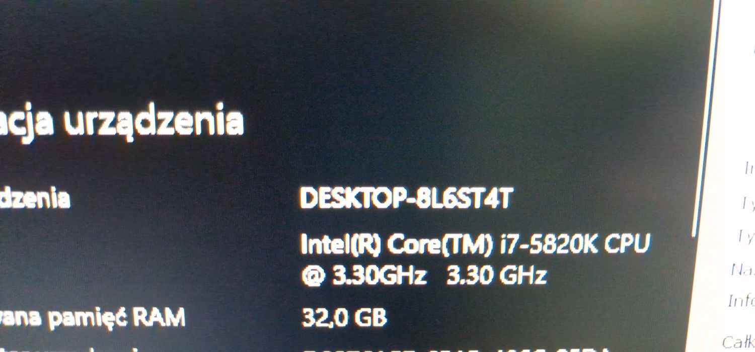 PC RTX 4060/32GB/34" 21:9/I7 5820K/1TB/DO GIER zamiana na samochód