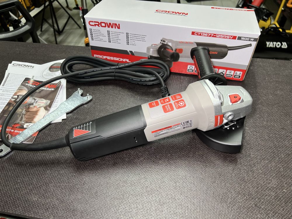 Болгарка CROWN CT13677-125RSV HEAVY DUTY 1500 Вт Регулировка скорости