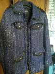 Marynarka guess 40 L z metkami oryginal now tweed fiolet granat czarna