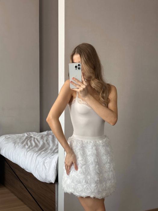 Спідниця з трояндами, спідниця жіноча, спідниця з мереживом, спідниця