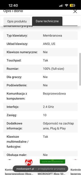 Klawiatura bezprzewodowa All in One