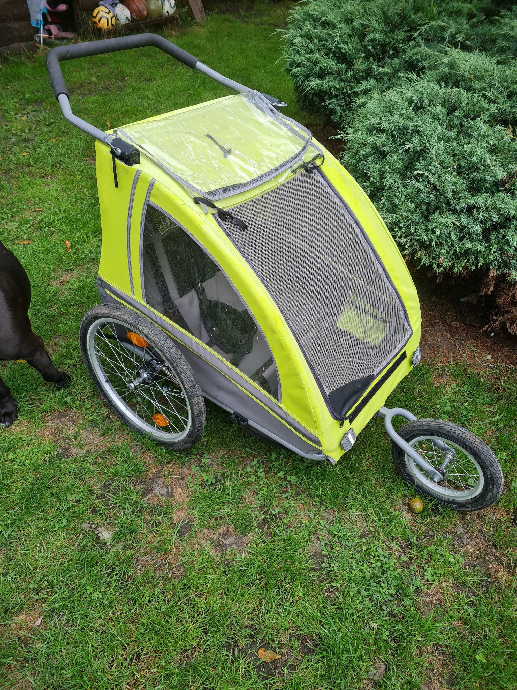 Przyczepka Dwuosobowa BlueBird Wózek Riksza Przyczepka Rowerowa
