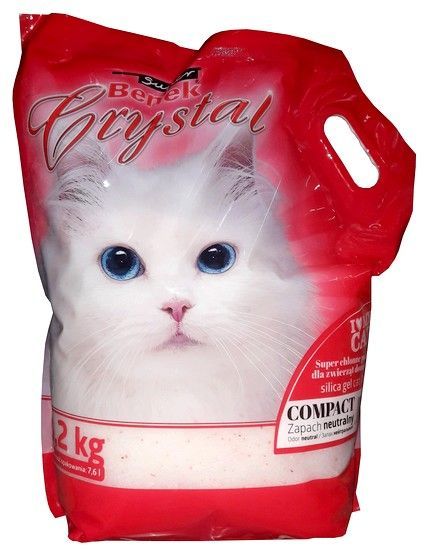 Drobny wydajny żwirek silikonowy dla kota - Super Benek Crystal 7,6L