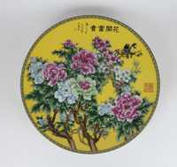 Prato em porcelana da China - flores e pássaros - 26 cm