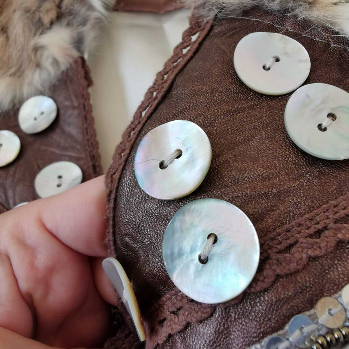 Kamizelka bezrekawnik naturalne futro z królika Cuture real fur boho