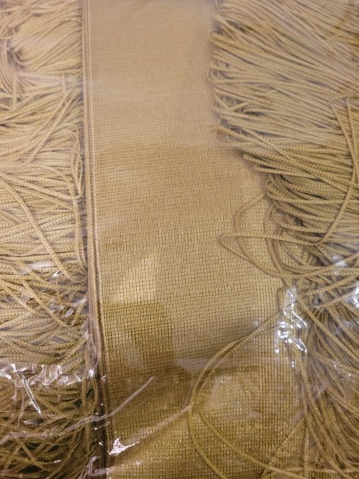 Komplet 3 szt. Firana makarony, sznurki, paski,  270x250 oliwka