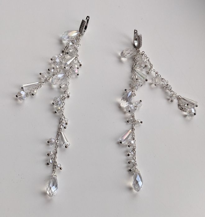 Сережки довгі вечірні ручна робота