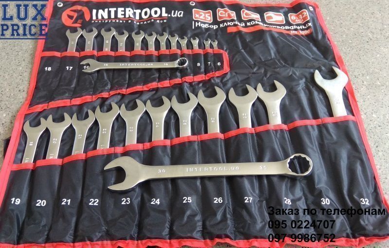 Набор ключей комбинированных 25 ед 6-32 INTERTOOL HT-1200 Набір ключів