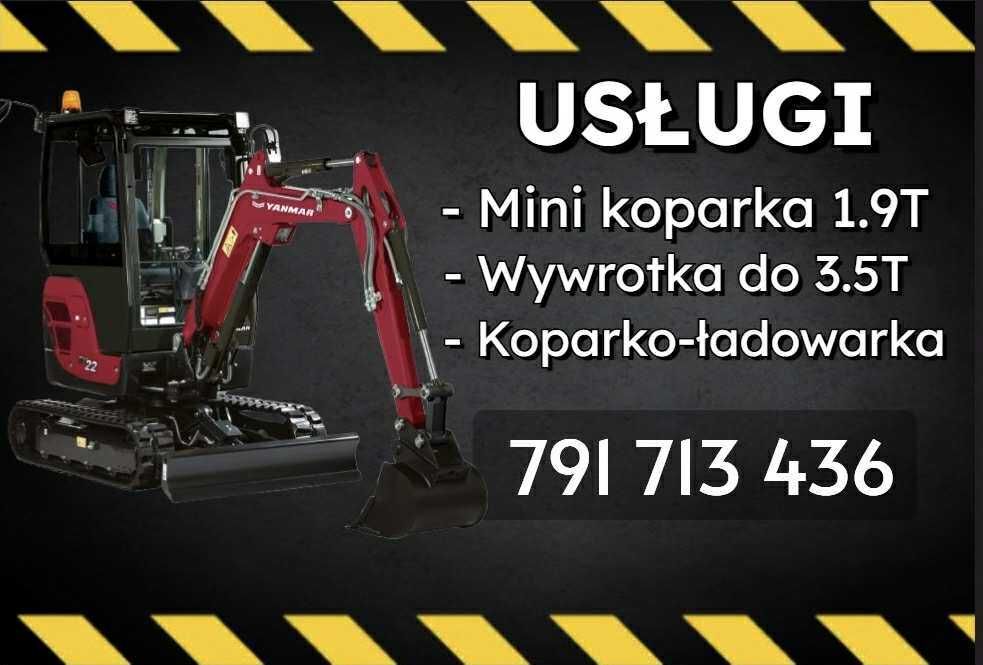 Usługi minikoparka,koparko ładowarka,wywrotka do 3.5 t