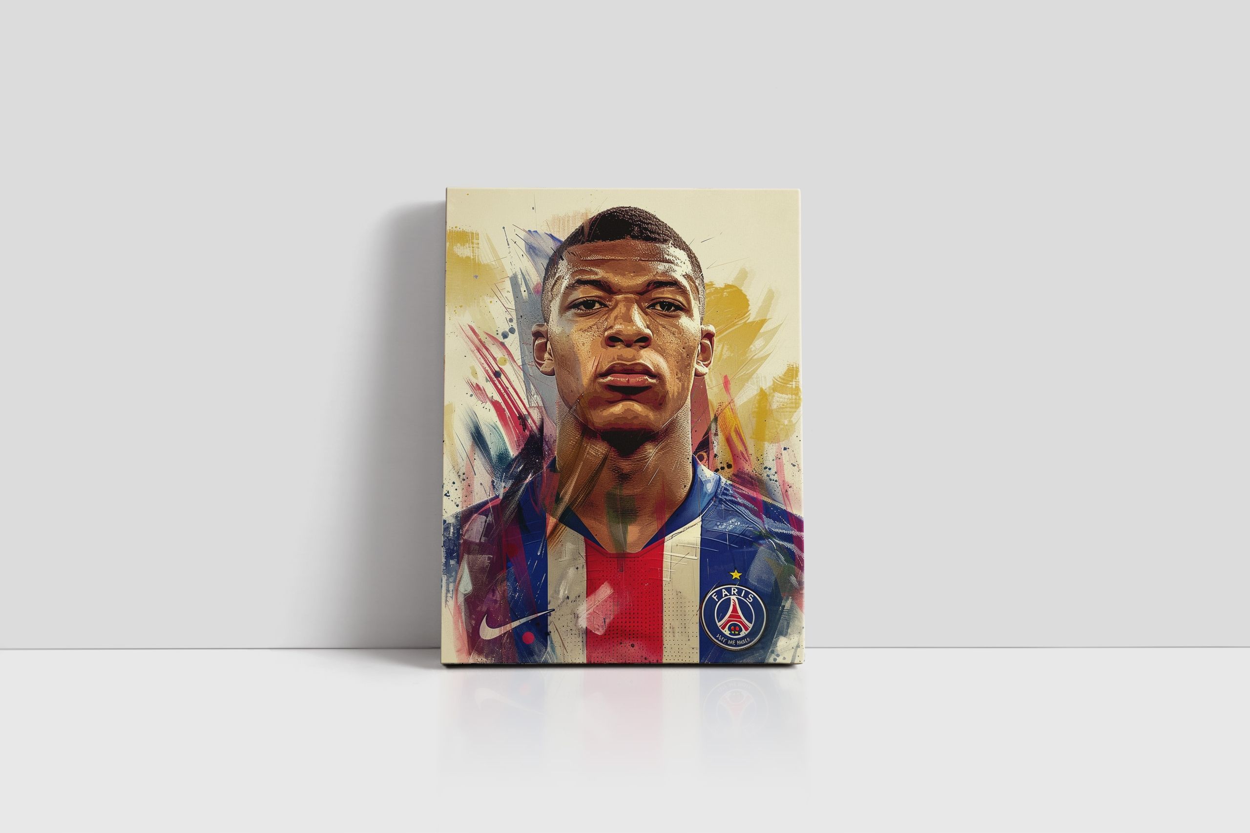Nowoczesny Portret Kylian Mbappé na płótnie 60x80 cm do salonu
