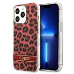 Etui Guess Leopard na iPhone 13 Pro / iPhone 13 - czerwone
