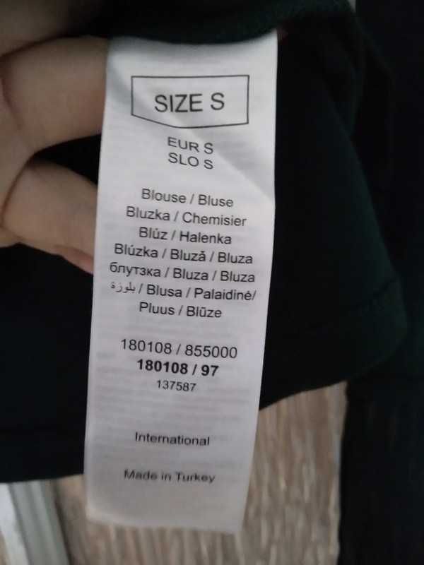 Bluzka ciemnozielona butelkowa elegancka Orsay z wiskozą