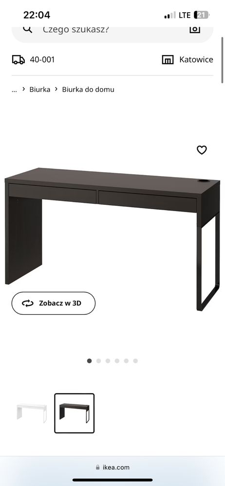 Biurko czarnobrąz MICKE Ikea