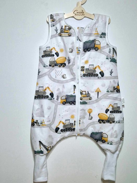 Śpiworek z nogawkami standard zwykłe 1,6 tog roz 116 wzór Budowa żółta