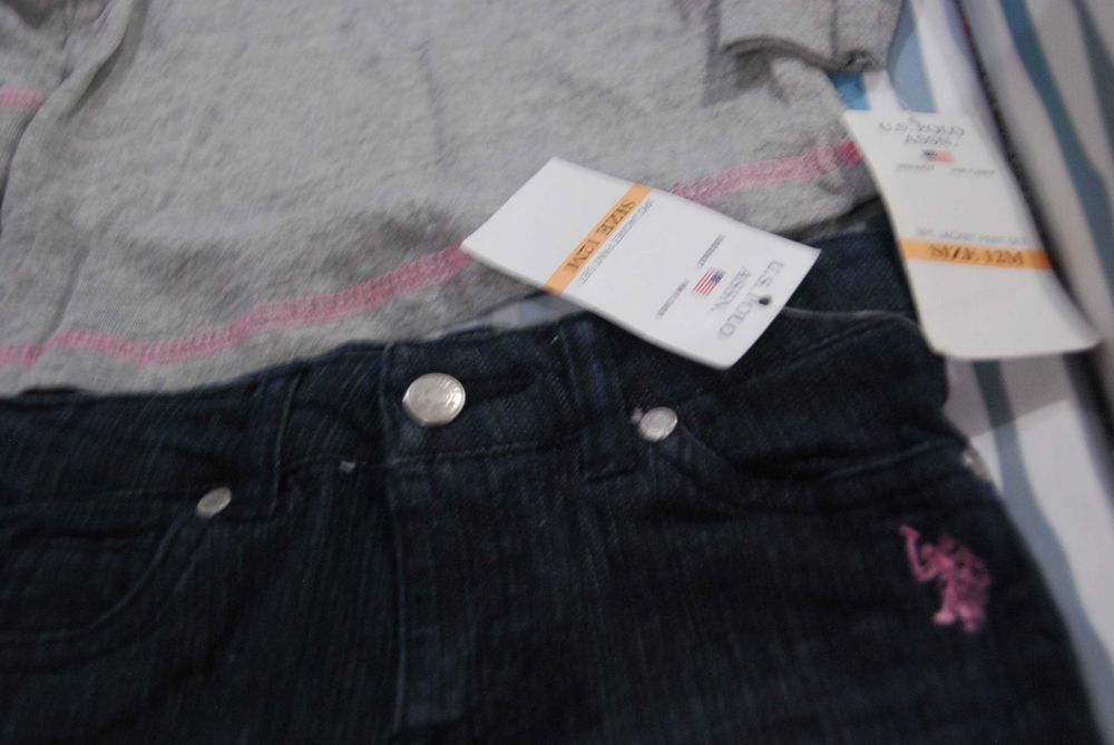 Новый гольф реглан и джинсы для девочки оригинал бренд U.S. polo. ASSN