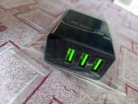 Ładowarka USB 3.0 X 3  z wyświetlaczem nowa