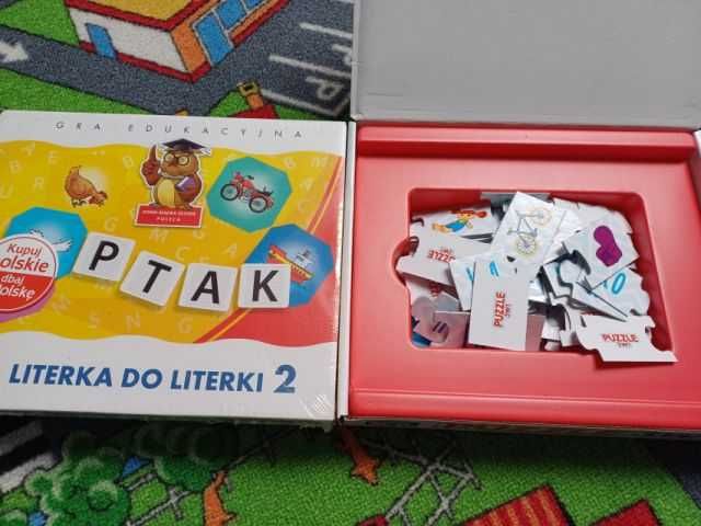 Gry edukacyjne Puzzle 3 w 1 oraz Literka do Literki - nowa