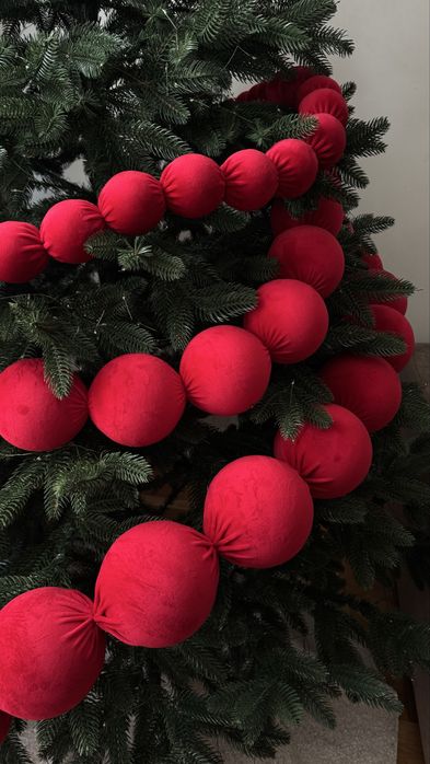 Буси декоративні для ялинки та фасаду. Гірлянда оксамитова