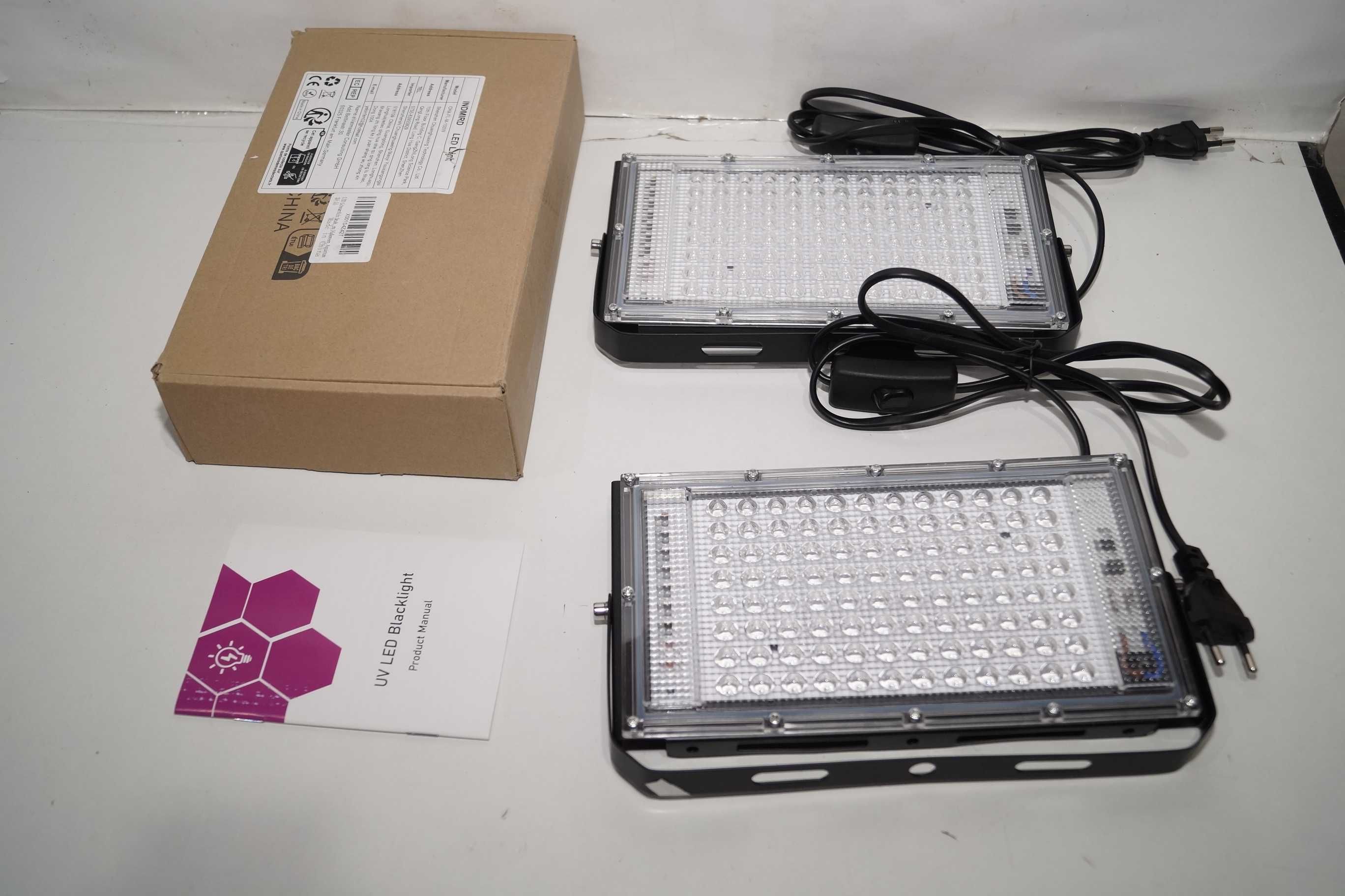 2szt 100W UV Led Reflektor ultrafioletowy Lampa LED INDMIRD
