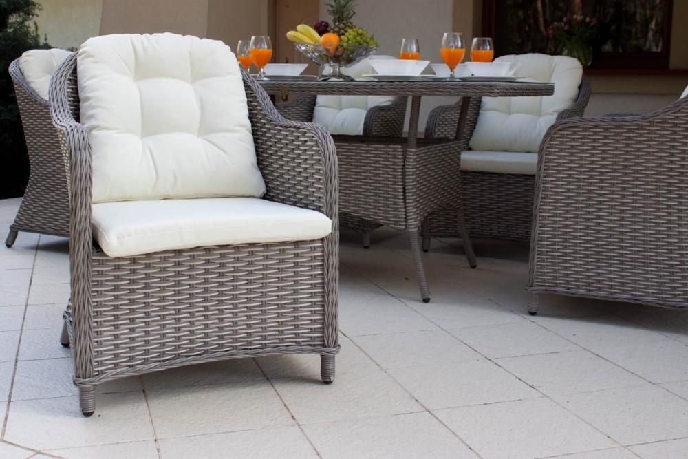 Zestaw obiadowy technorattan stół + 6 foteli