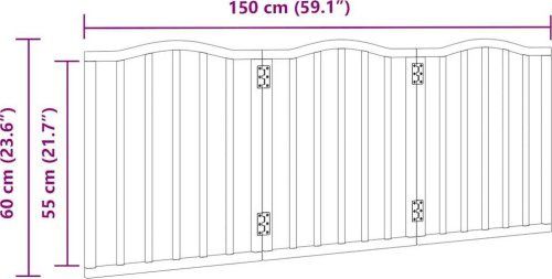 vidaXL Składana bramka dla psa, 3 panele, czarna, 150 cm