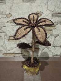 Топиарий-цветок из кофе,поделка,подарок